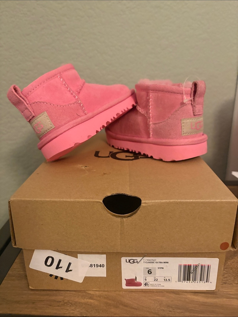 UGG Kids Pink Mini Suede Boot